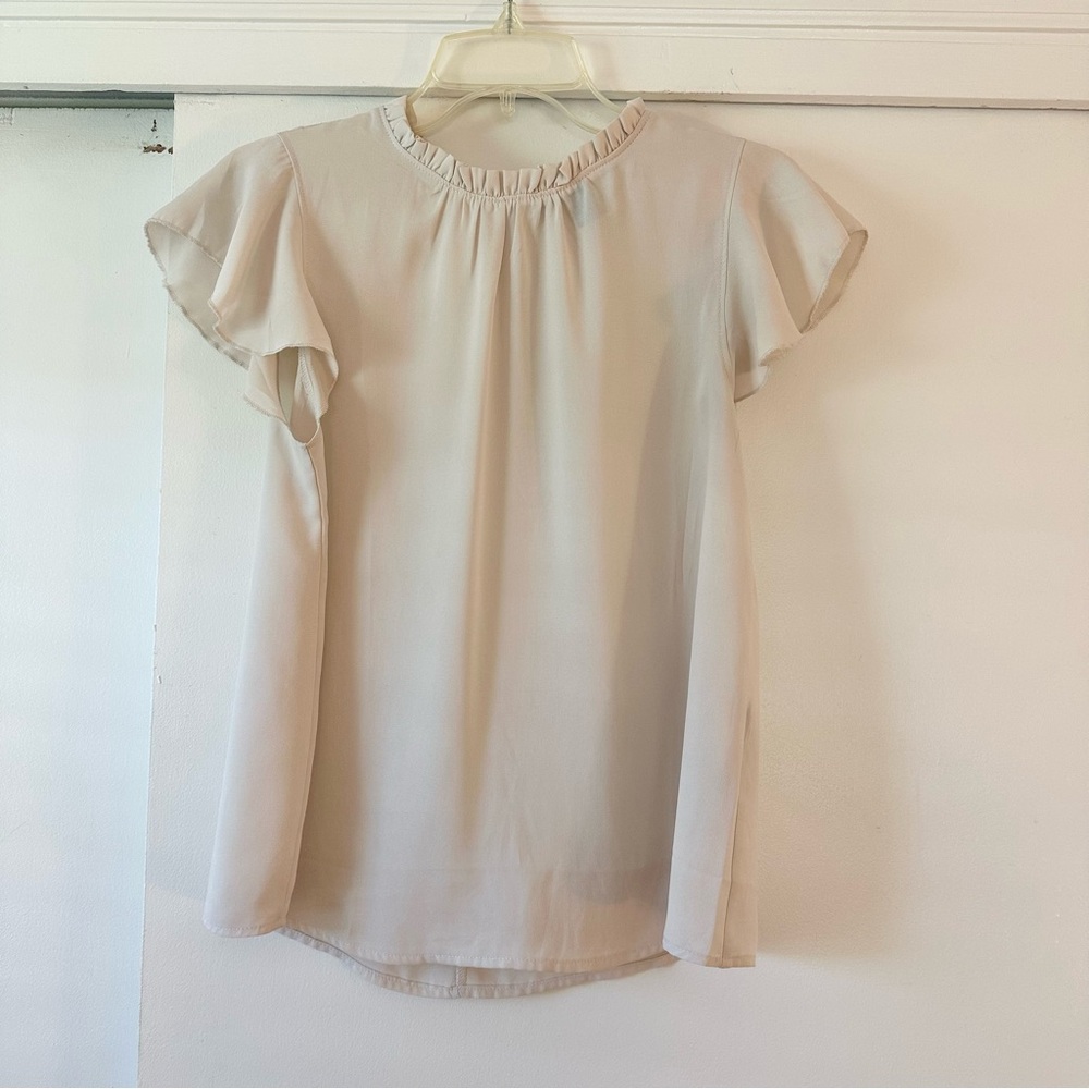 F21 Cream Chiffon Blouse